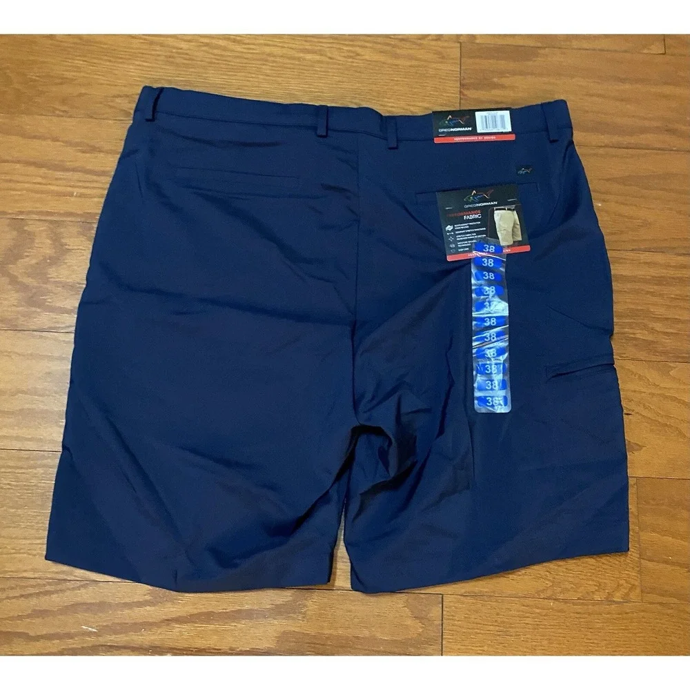 Size‎ 38 Mens Greg Norman performance Fabric Golf Shorts (Blue) New! NWT